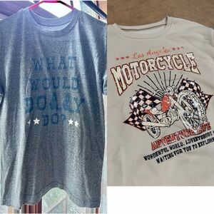 (2) Small Graphic Tops